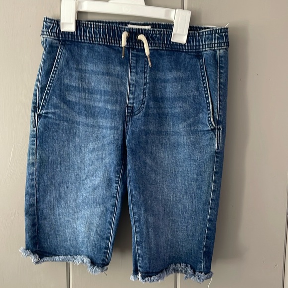 Hudson Kids Pull On Elastic Waist Stretch Denim Vintage Look Jean Shorts Size L - Picture 1 of 5
